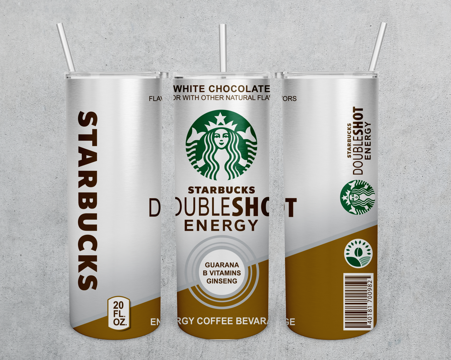 20 oz. Skinny Tumbler Starbucks White Chocolate Double Shot Energy