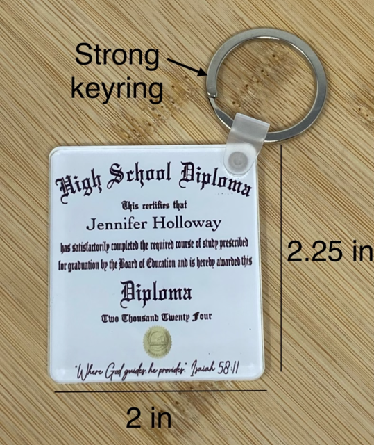 Acrylic Graduation Diploma Keychain