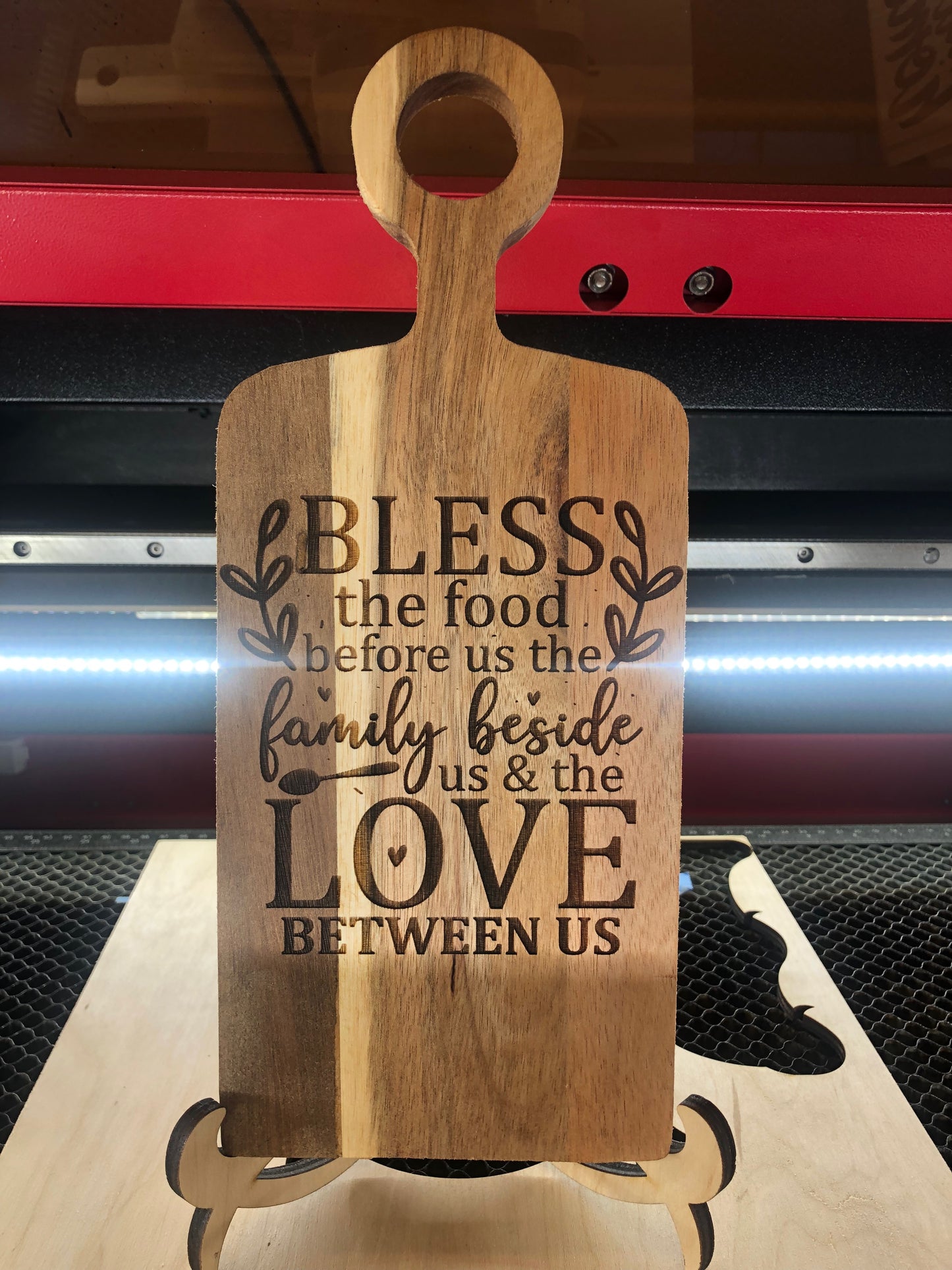 Cutting Board with Handle Bless the Food