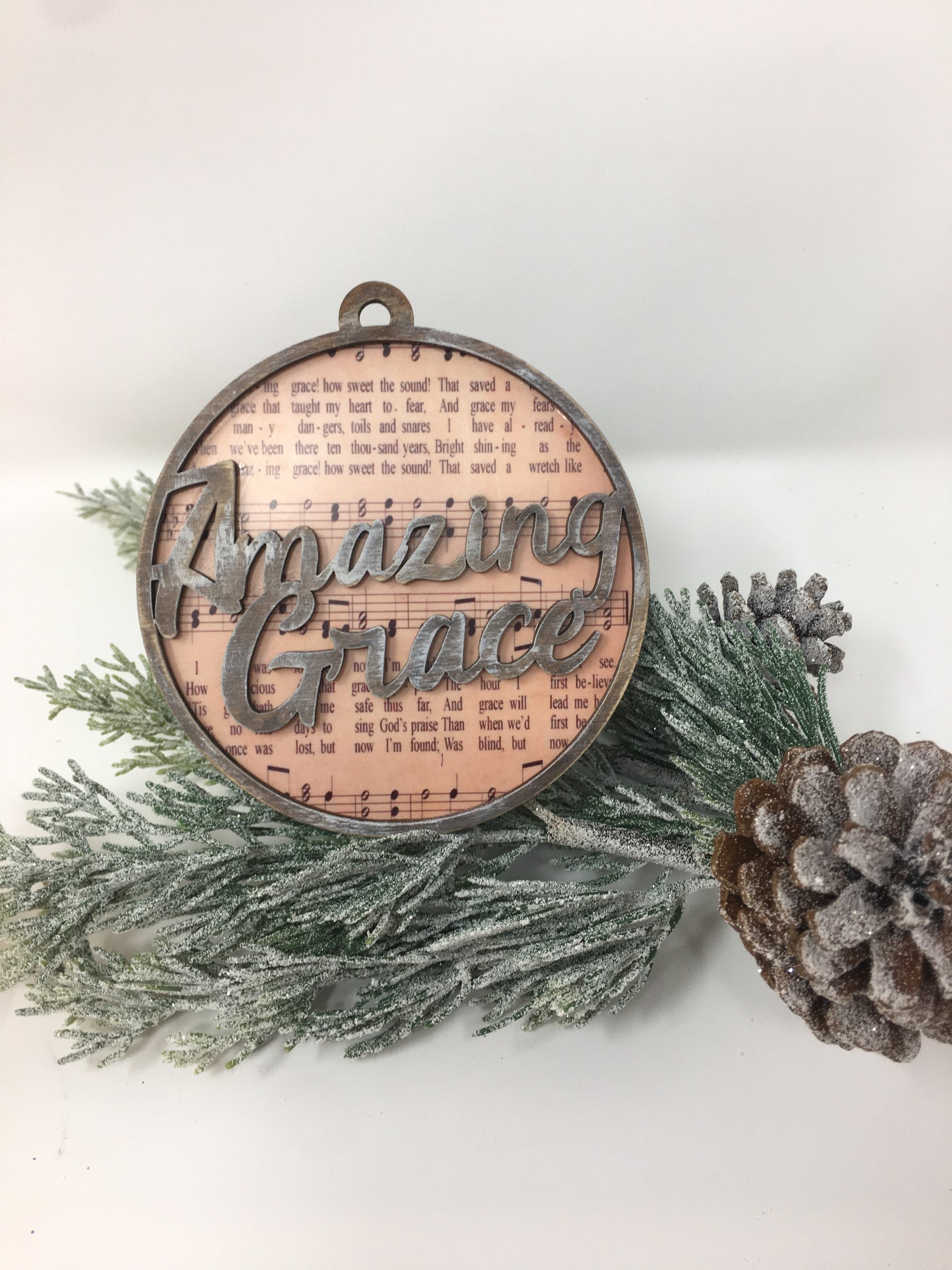 4 Inch Round Ornaments Amazing Grace