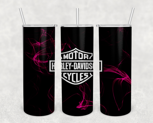 20 oz. Skinny Tumbler Harley with Pink Smoke